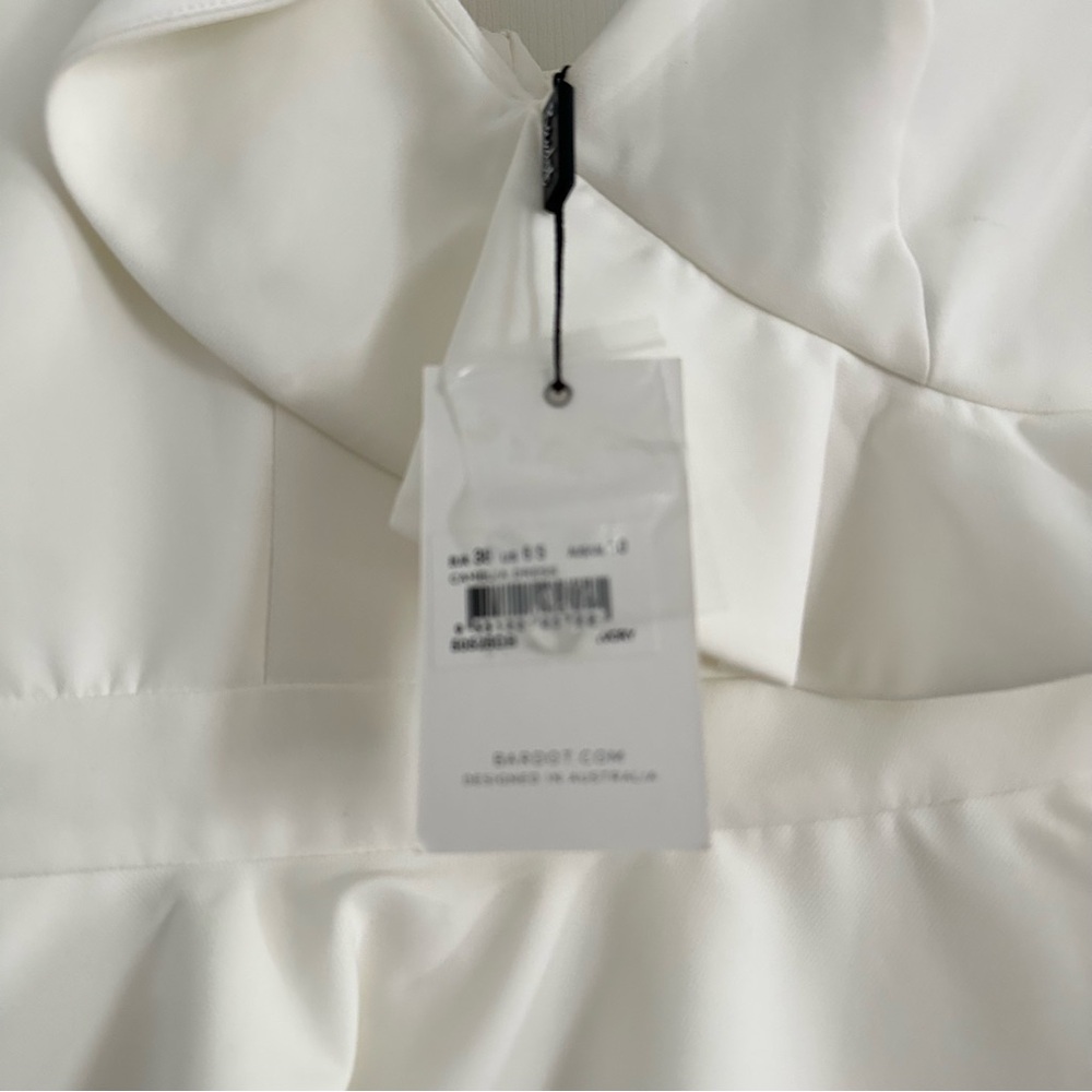 Bardot Camelia One-Shoulder Ruffle Midi Dress in Ivory Size 6 - Picture 5 of 12
